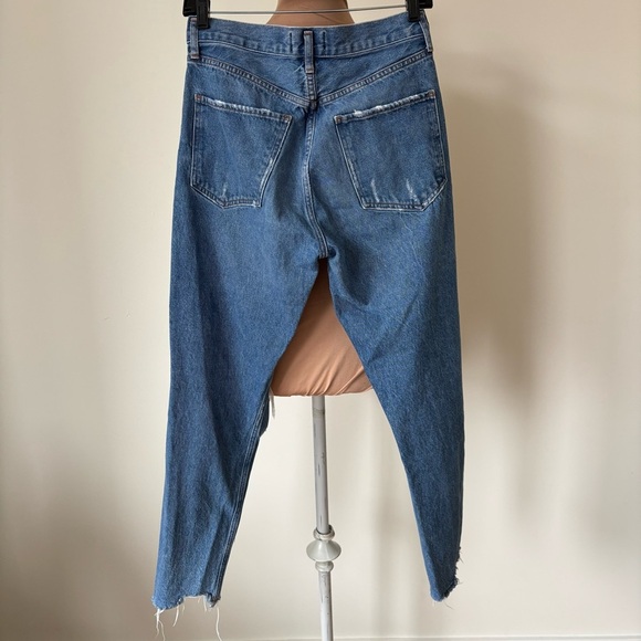 Agolde Jamie High Rise Straight Distressed Denim Arrival Blue Ripped Jean EUC 26 - Picture 3 of 9
